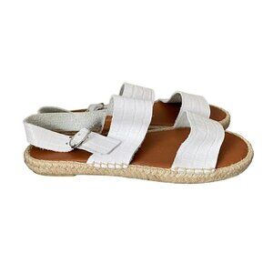NEW Dalson Espadrilles Sandals Women's White Leather Strappy Summer Size 8 / 39